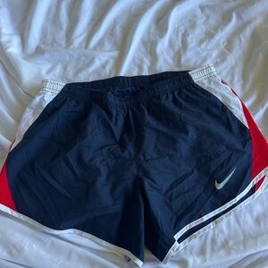 Nike Navy Blue Dri-FIT Athletic Shorts with White Logo